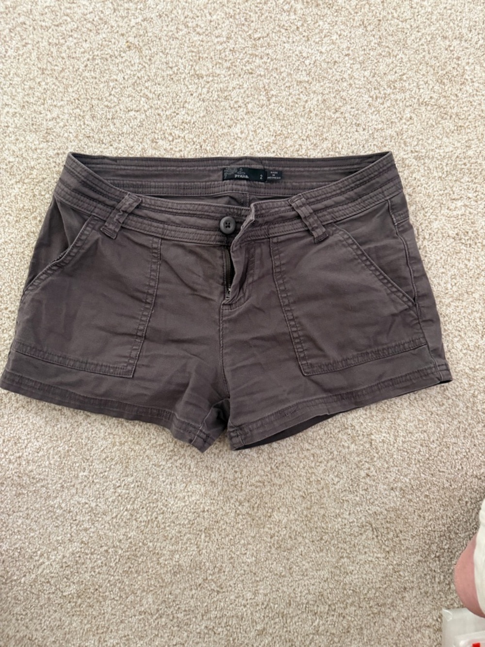 Prana Women’s Casual Cotton Shorts in Dark Gray